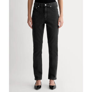 NEW Everlane Sz 28 The Cheeky Straight Jean in Washed Black High Rise